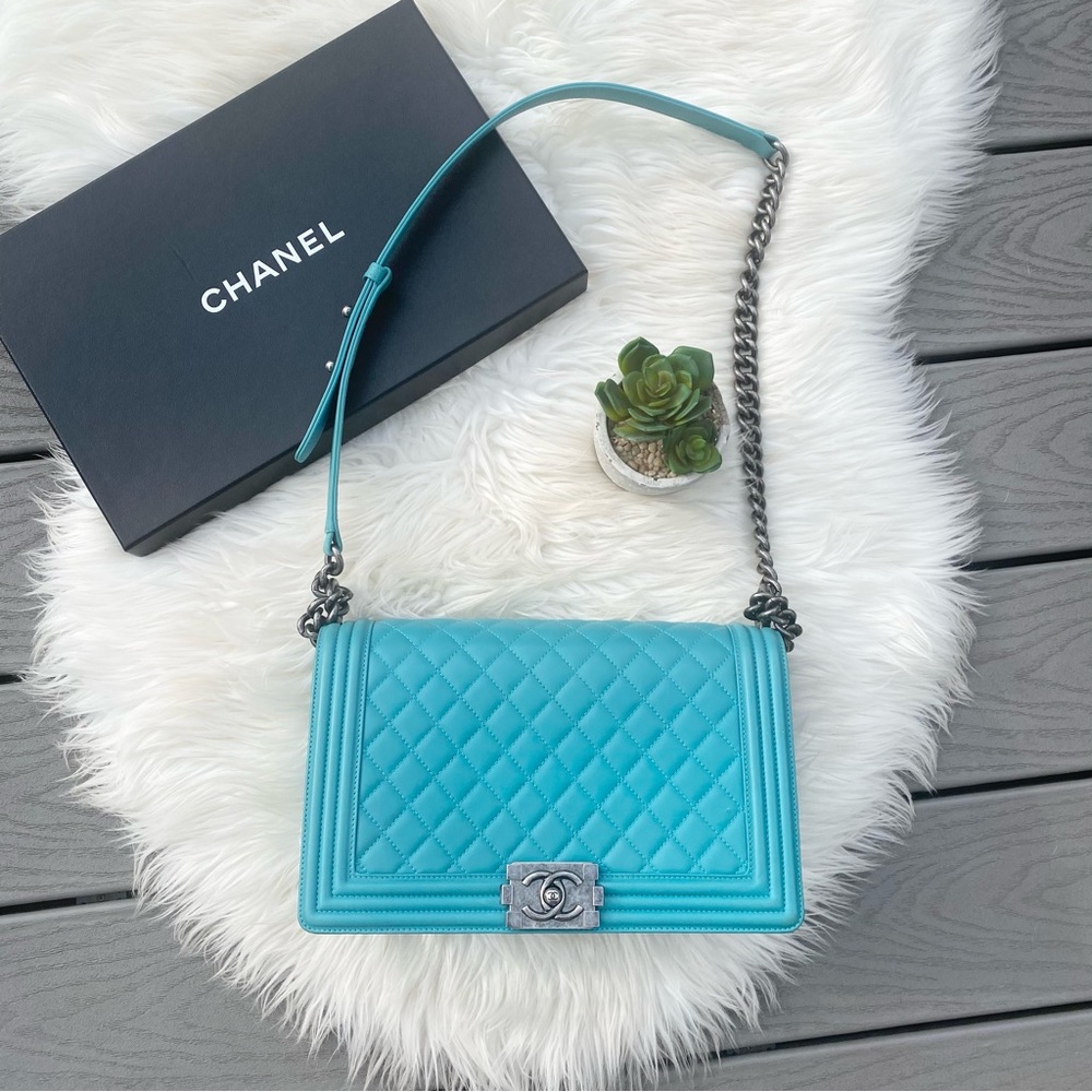 Chanel Blue Quilted Boy Bag